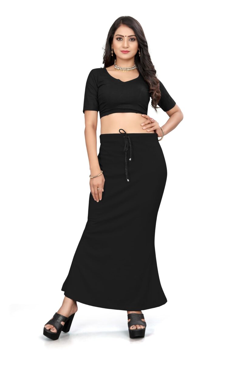 Yashika Present Lycra Saree Shapewear Petticoat for Women||Straight Fit Petticoat Saree Silhouette Shape Wear Dress for Saree|| AZ-YS-OG-Shaper Black-L - Image 4