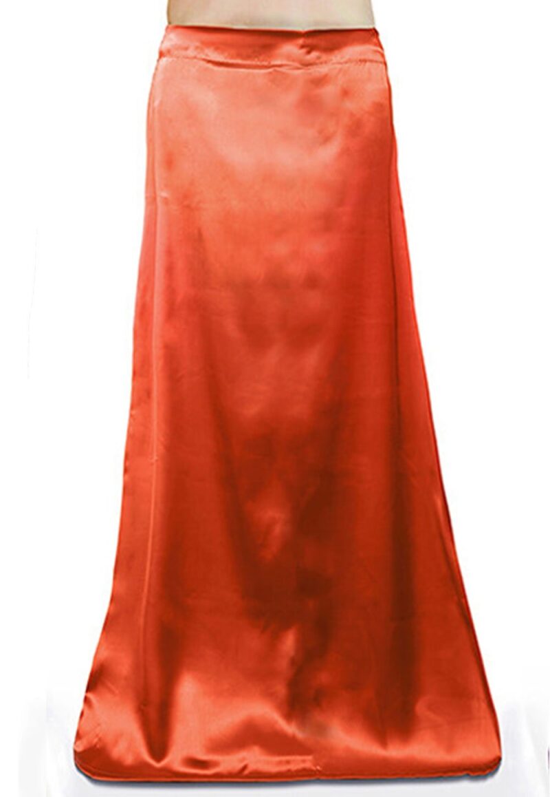 Bigfashionshop Combo Women's Silk Saree Satin Petticoat Inskirt (Orange, Black, Blue, Free Size) - Pack of 3 - Image 4