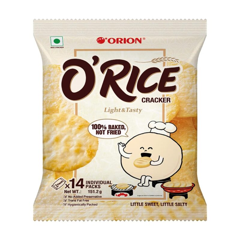 25x Orion O'rice Cracker - Baked Korean Snack - Pack of 25 - 151g each