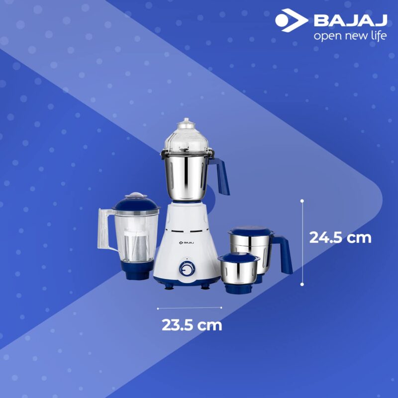Bajaj Rex Mixer Grinder 750W|4 Mixer Jars|Mixie for Kitchen with Nutri-Pro Feature|Titan Motor-Heavy Duty Grinding|Adjustable Speed Control|Multifunctional Blade System|1 Yr Warranty By Bajaj|White - Image 7