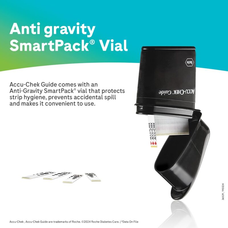 Accu-Chek Guide Blood Glucose Glucometer (with Bluetooth) Kit with Vial of 10 Strips, 10 Lancets and a Lancing Device FREE for Accurate Blood Sugar Testing - Image 6