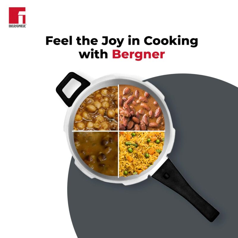 Bergner Sorrento Stainless Steel 2 Litres Outer Lid Pressure Cooker, 2 L Cooker with Outer Lid and Triply Base, Heavy Bottom, Easy Open and Close, Healthy Cooking, Induction Bottom and Gas Stove Ready - Image 7