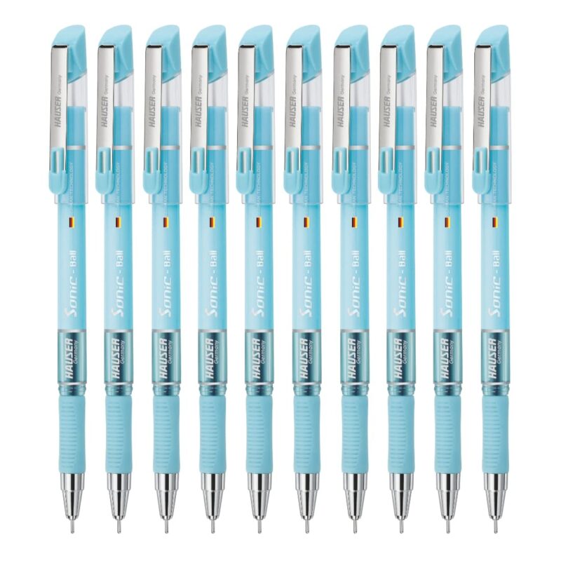 Hauser Sonic Ball Pen - Blue Ink, Pack of 10