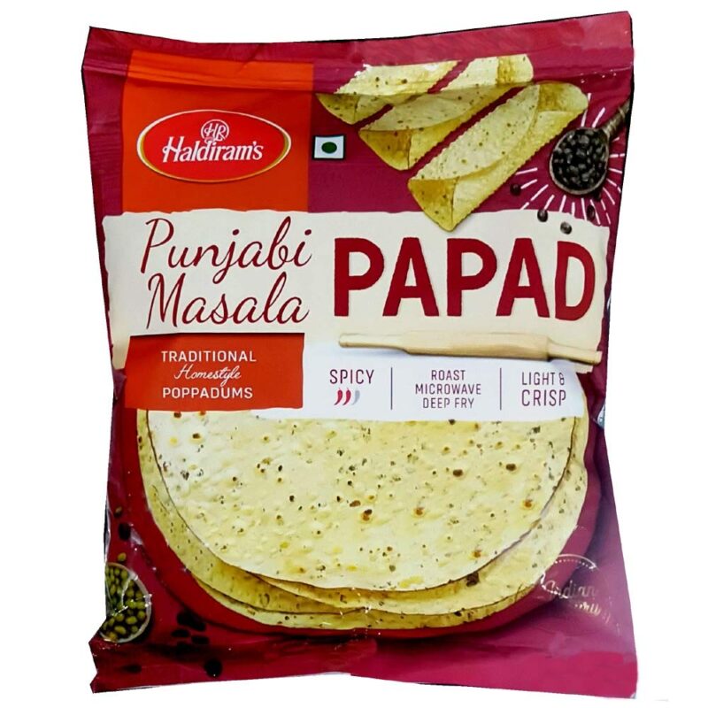 5x Haldirams Papad - Punjabi Masala, Pack of 5 (200 g each) Pouch