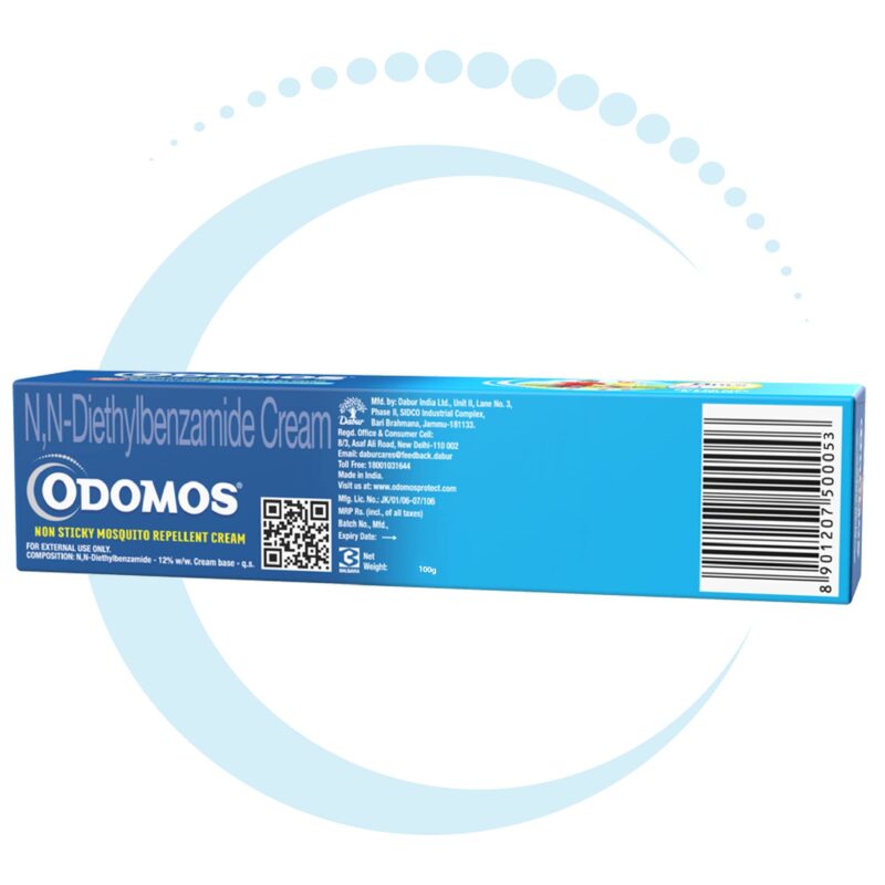 10x Odomos Non-Sticky Mosquito Repellent Cream With Vitamin E & Almond - 100 Gm each - Pack of 10 - Image 5