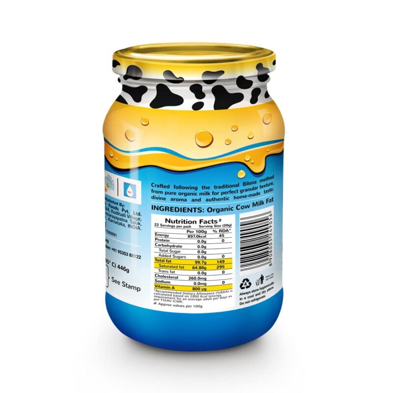 Akshayakalpa Organic Cow Ghee – 490 ml - Pure organic ghee, traditionally-churned, chemical-free, granular ghee, nutritious by nature - Image 8