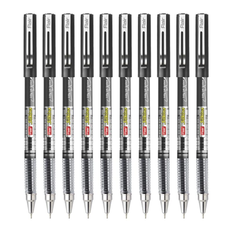 Flair Silkina 0.7mm Ball Pen Box Pack - Black Ink