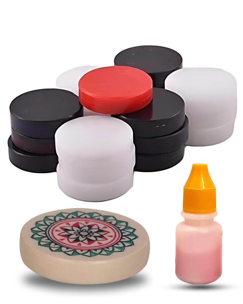 Fit City Care India 19 Carrom Coins (Goti) with 1 Striker & 5g Powder Carrom Board Game Accessories | 6mm Sheet Acrylic Coins