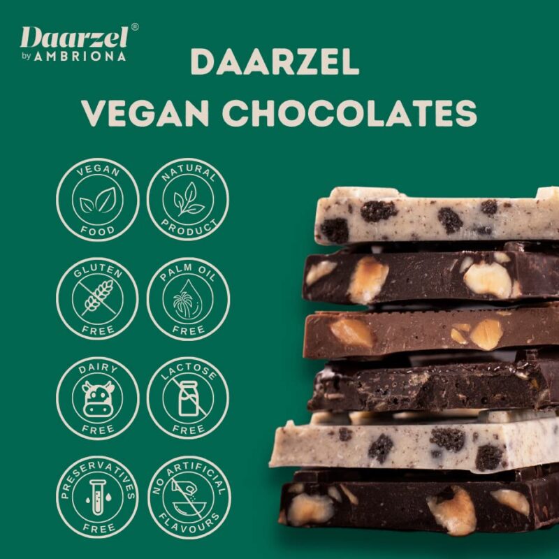 AMBRIONA Daarzel Vegan Dark Chocolate|70% Dark Gluten Free Pack Of 2 Blueberry And Strawberry|2 X 50Gm|Daarzel Bars - Image 7