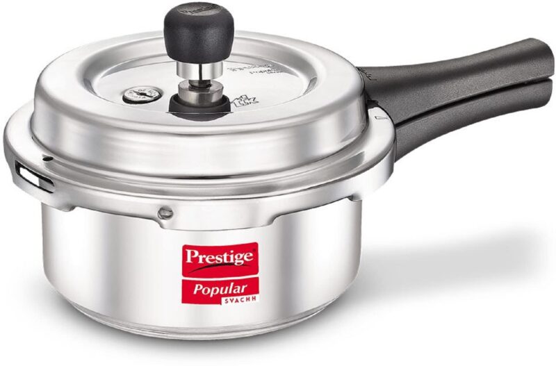 Prestige 2L Popular Svachh Aluminium Outer Lid Pressure Cooker|Ideal for 2-3 Persons|Deep lid for Spillage Control|5 Years Warranty