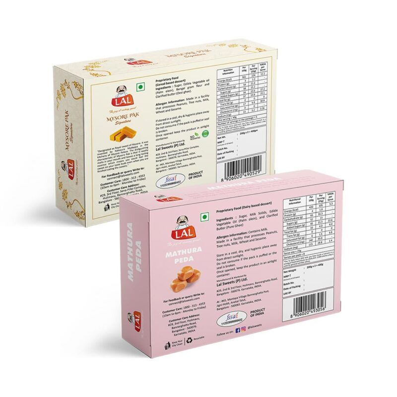 Mysore Pak Signature 400 gm & Mathura Peda 400gm