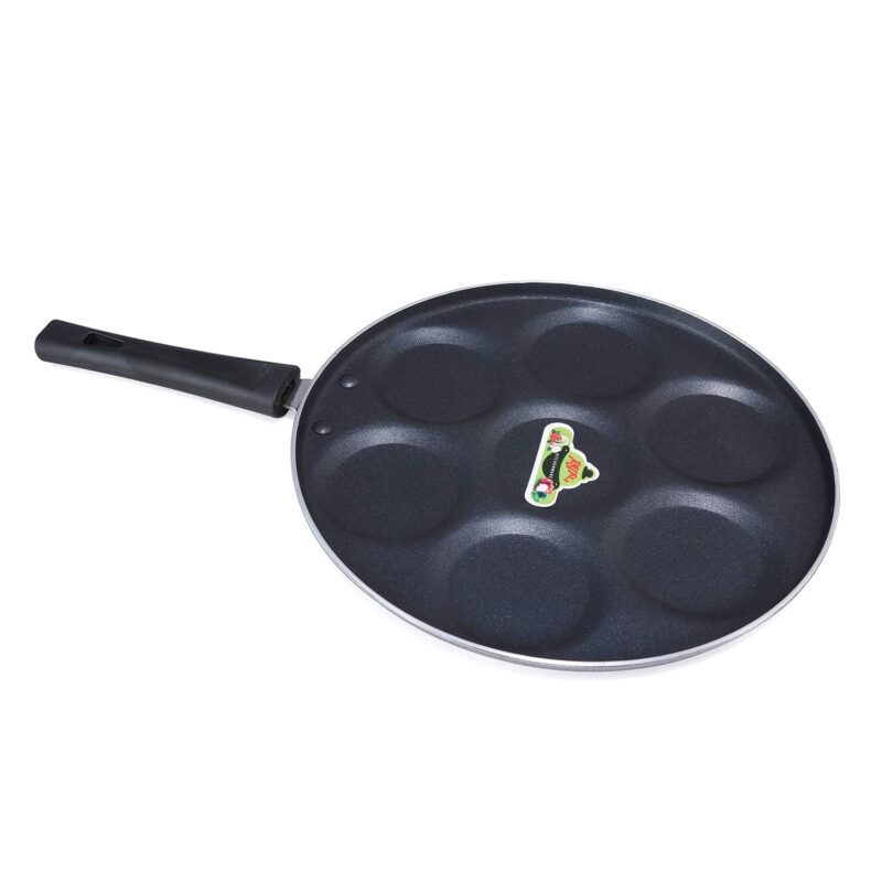 Anjali PTFE Coated Aluminium and Bakelite Mini Uttapam tawa, (7 Cavity, Black) - Image 4