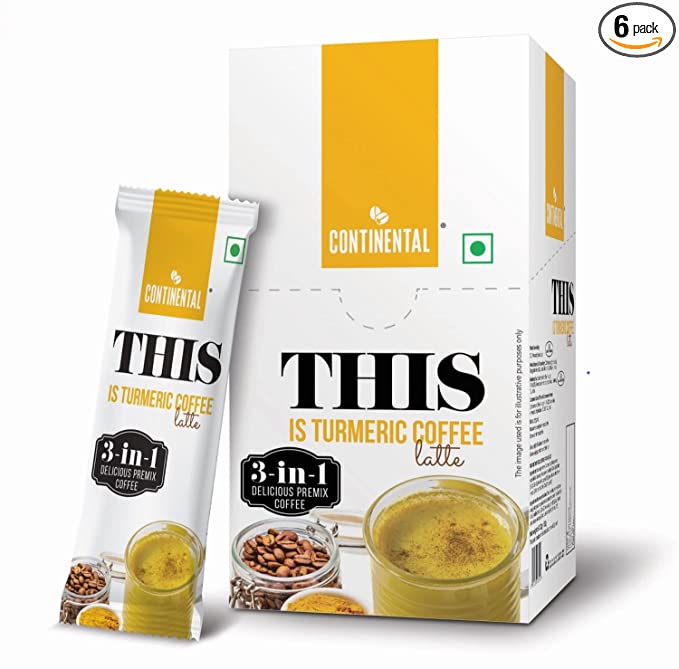 Continental THIS is Turmeric Latte 3-in-1 Premix Instant Coffee, 132gm Box (22g*6 Sachets)