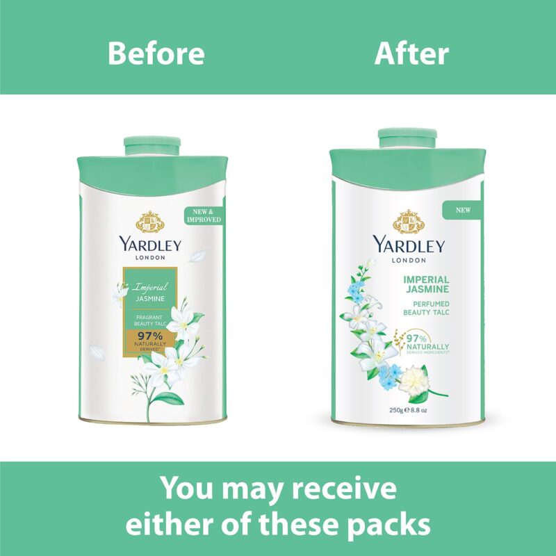 4x Yardley London Imperial Jasmine Perfumed Talc| Fragrant Beauty Talc for Women| Smooth Texture| 250g - Pack of 4 - Image 6