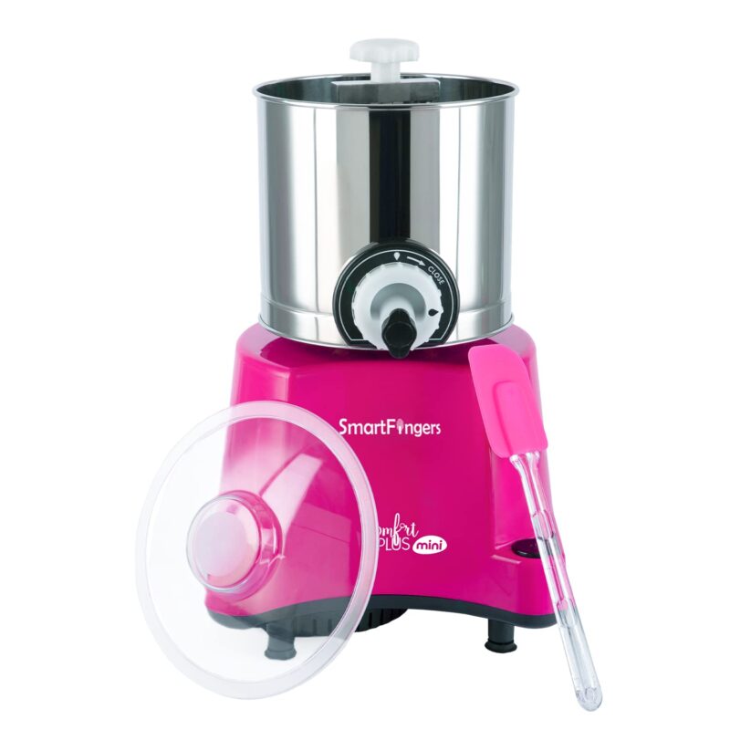 SmartFingers Stainless Steel Comfort Plus Table Top Magic Wet Grinder 110V 60Hz (1.25 L) For Usa Canada And Japan Only, Pink