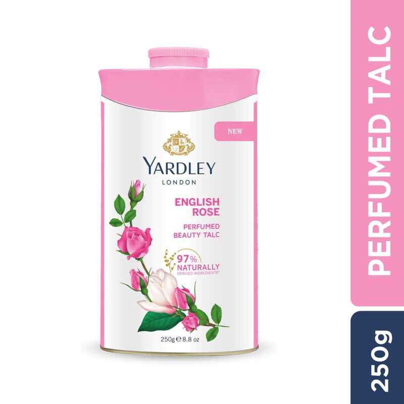 4x Yardley London English Rose Perfumed Talc| Fragrant Beauty Talc for Women| Smooth texture| 250g each - Pack of 4 - Image 7
