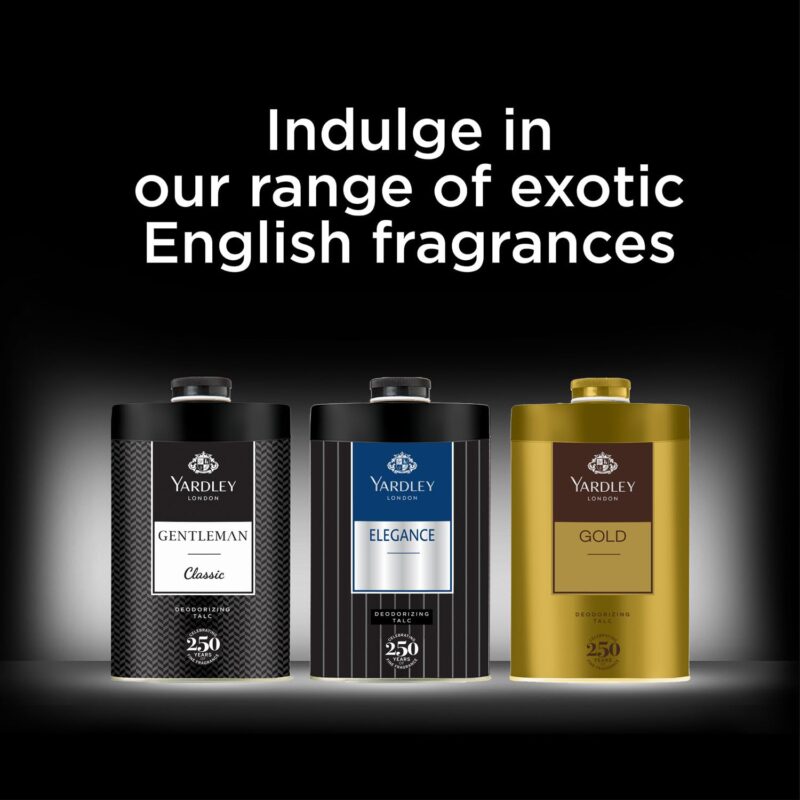 4x Yardley London Elegance Deodorizing Talc| Fougere Aromatic Woody Fragrance| Masculine Fragrance| Body Talc for Men| 250g - Pack of 4 - Image 2