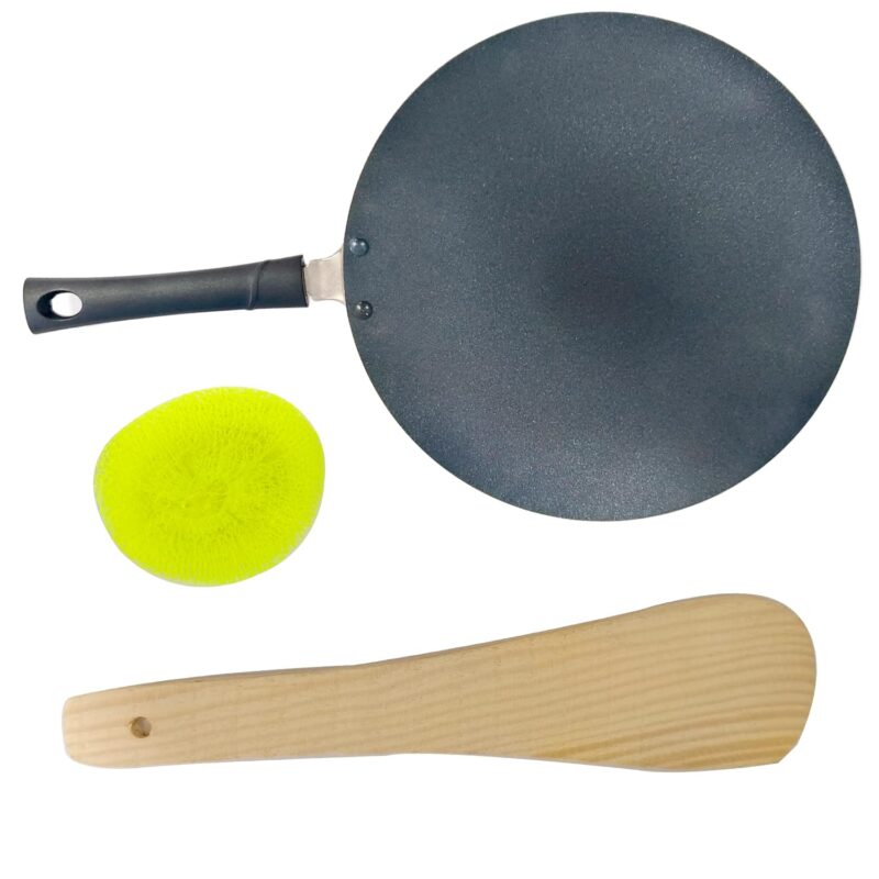 Non Stick Roti Pan Chapati Tava Aluminium Concave Tawa Crepe Pan Paratha Dosa Pancake Pan (285MM)