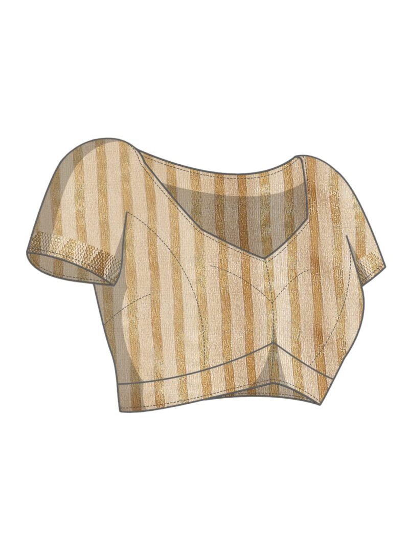 arriva fab Women's Kasavu Cotton Blend Saree With Blouse Piece (Riva1698__White) - Image 3