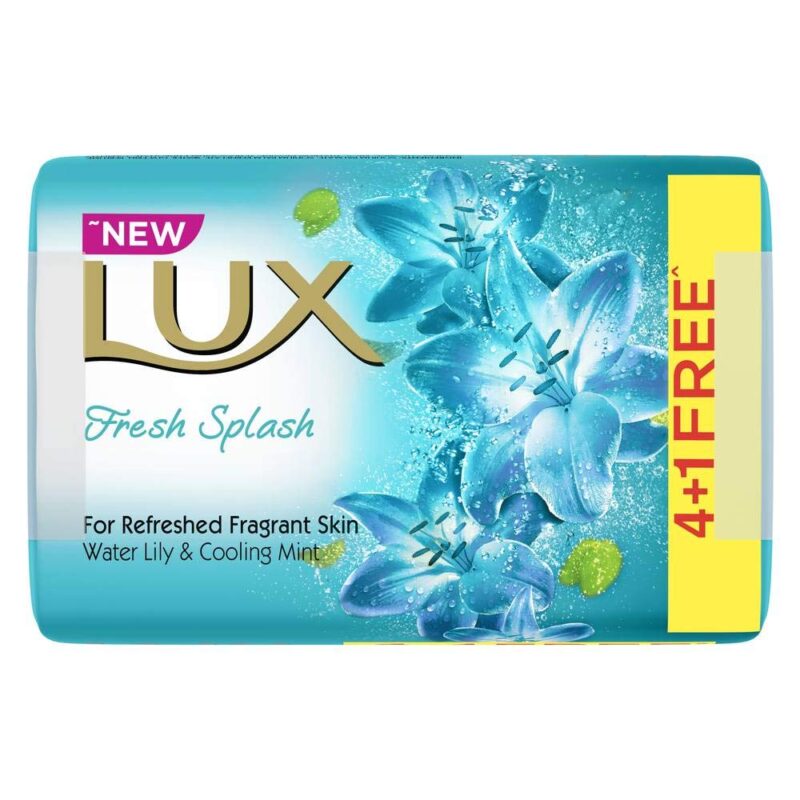 Lux Fresh Splash Water Lily & Cooling Mint Soap Bar|| 100 g (Buy 4 Get 1)