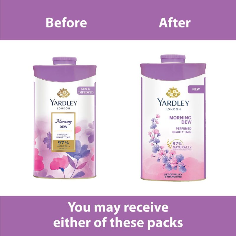 4x Yardley London Morning Dew Perfumed Talc for Women, 250g - Pack of 4 - Image 10