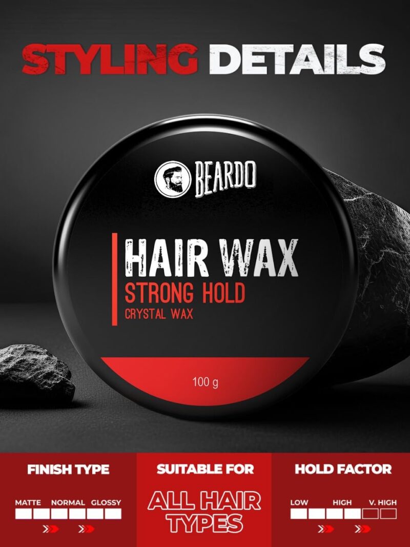 4x Beardo Stronghold Hair Wax For Men, 100 gm each - Pack of 4 - Image 7