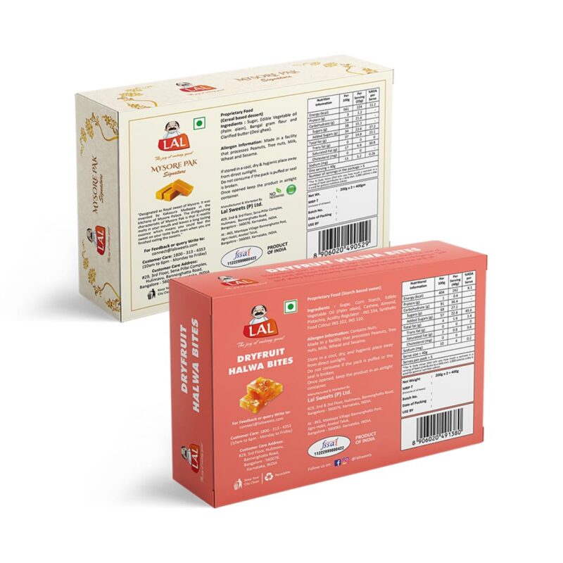 Mysore Pak 400gm & Dryfruits Halwabites 400gm