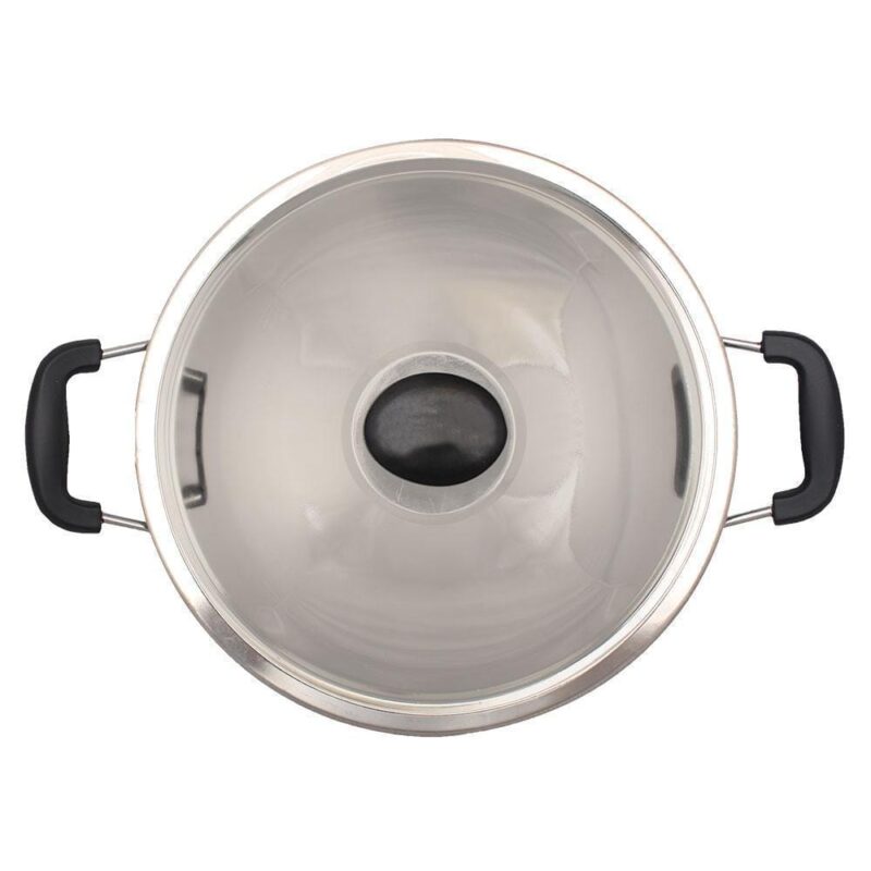Appachetty Breakfast Pan with Lid | Nonstick Cookware | Appachatty | Chetty Pan | Appam Patra | Round Bottom Kadai | 3mm Thick | Black 22 cm | 1 Year Warranty - Image 2