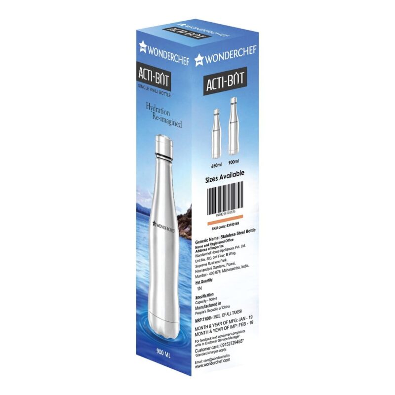 Acti-Bot, 900ml, Stainless Steel Single Wall Water Bottle, Copper Finish, Light Weight, Spill and Leak Proof, 2 Years Warranty - Image 8