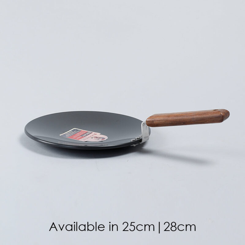 Ebony 25 cm Roti Tawa | Wooden Handle With Rivets | Hard Anodized Aluminium | Non Stick Tawa | 4.88 mm | 2 Years Warranty | Black - Image 5
