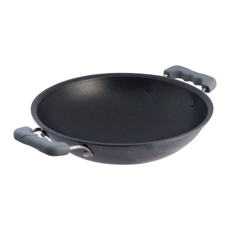 Appachetty Breakfast Pan with Lid | Nonstick Cookware | Appachatty | Chetty Pan | Appam Patra | Round Bottom Kadai | 3mm Thick | Black 22 cm | 1 Year Warranty - Image 3