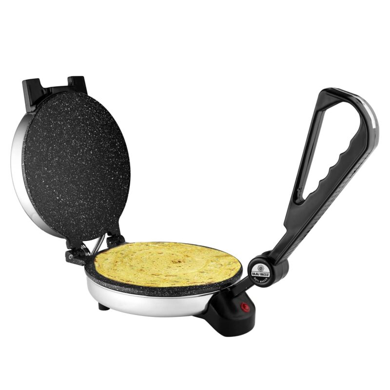 BAJAJ VACCO New Go-Ezzee Chapati/Roti/Khakhra Maker, Mc-02 - Marble (Spatter) Nonstick Coating Wattage 900 Watts, Stainless Steel - Image 7