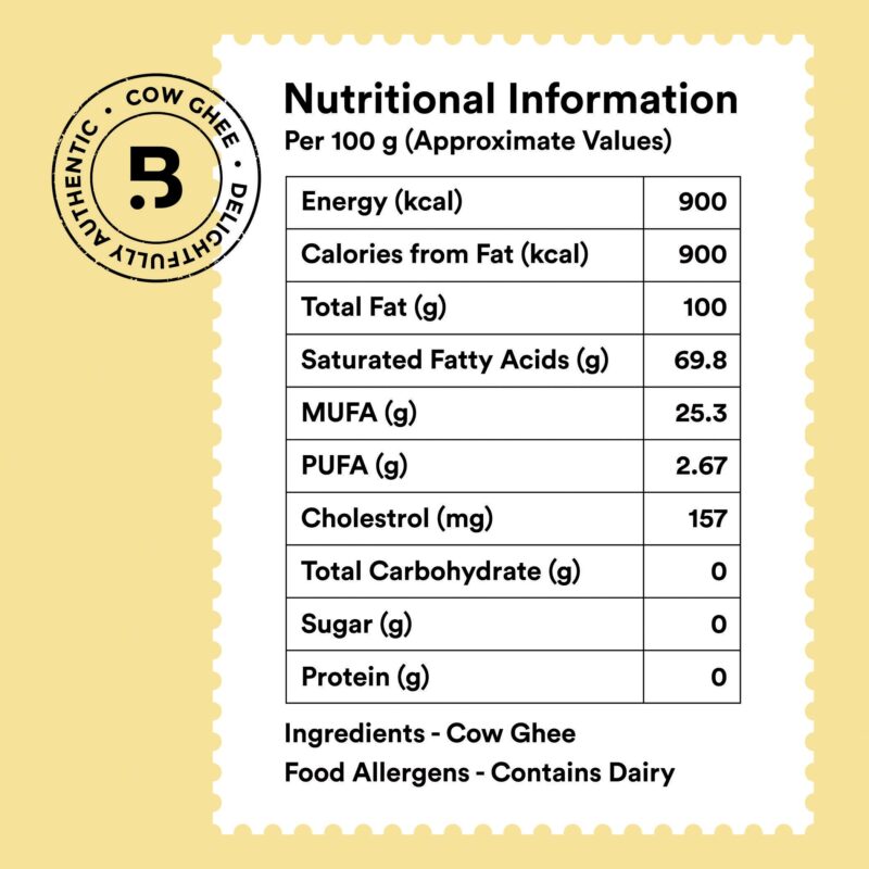Barosi Premium Cultured Desi Cow Ghee 500 ml | Vedic Bilona Method | Churned from Curd | Pure & Natural | Farm Made in Small Batches | Glass Jar Packing - Image 2