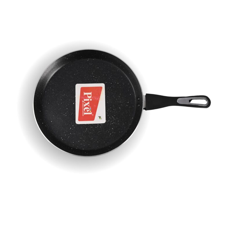 PIXEL Stellar Induction Base Nonstick Dosa Tawa, Granite Coating Crepe Pan Pancake Flat Skillet Tawa Griddle 11-Inch with Stay-Cool Bakelite Handle, Induction Compatible, PFOA Free