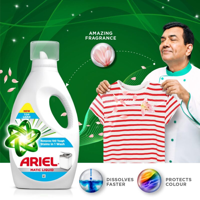 Ariel Top Load Liquid Detergent, 3 Ltr + 1 Ltr free, Removes Tough Stains, Specially designed for Top Load Washing Machine - Image 3