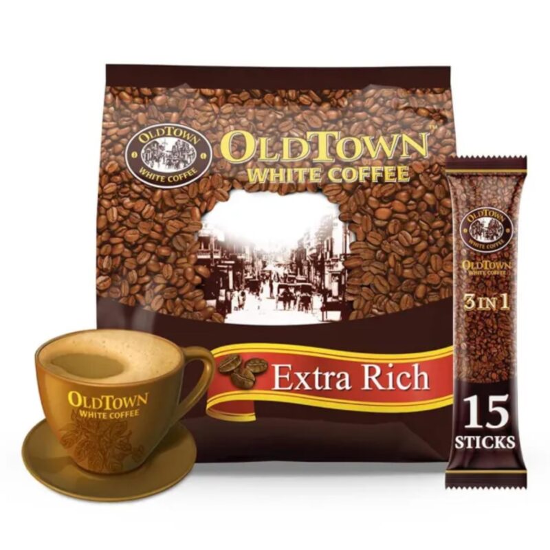 Old Town 3 in 1 White Coffee Extra Rich Flavor Dark Roast 18.5 Oz (15 Sticks X 35 g) 525g (Imported Malaysia)