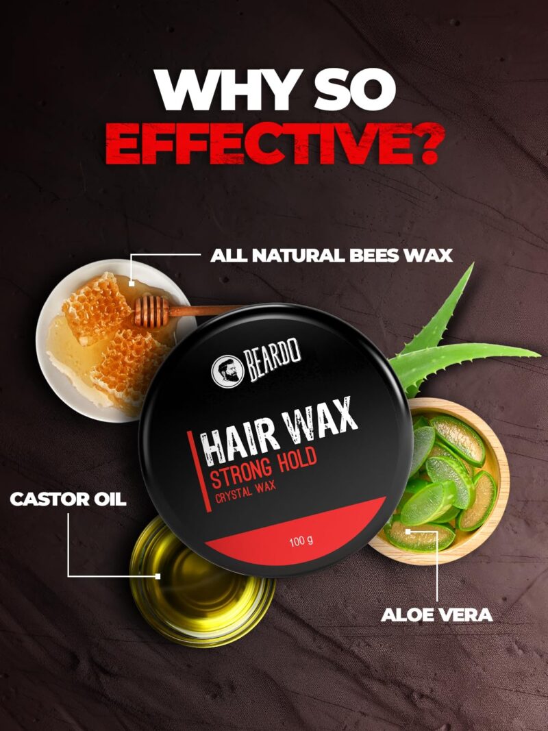 4x Beardo Stronghold Hair Wax For Men, 100 gm each - Pack of 4 - Image 4