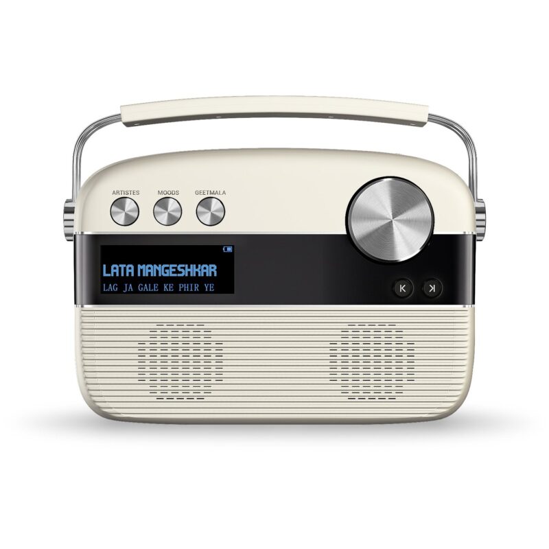 Saregama Carvaan Hindi - Portable Music Player with 5000 Preloaded Songs, FM/BT/AUX (Porcelain White)