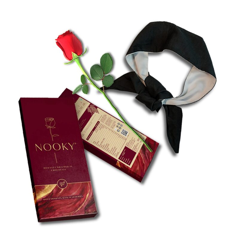 Nooky Dark Chocolate Romance Bundle for Men and Women – A Thoughtfully Curated Set to Enhance Mood and Celebrate Anniversaries, Honeymoons, Valentine’s Day, or Romantic Date Nights 3 in 1