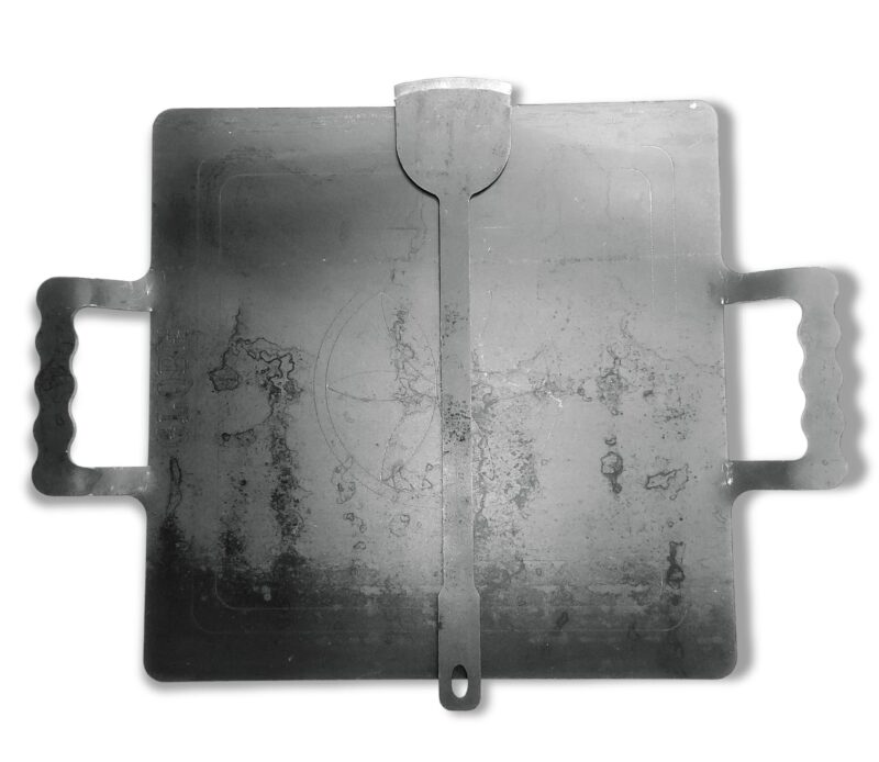 Madurai ARTISANS Club - Traditional Iron Made Pathri Tawa, 12 Inch Square, Double Handle, for Making Dosa, Roti, Chapati and Frying, Black Color (Square PATHRI TAWA)