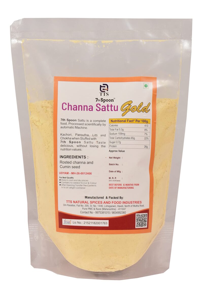 7th Spoon Rosted Chana Sattu Gold Pure, Tasty Flour and Delicious Masaledar Chana Sattu 1Kg. - Image 4