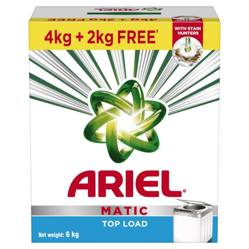 Ariel Matic Top Load Detergent Washing Powder – 4 Kg+2 KG free