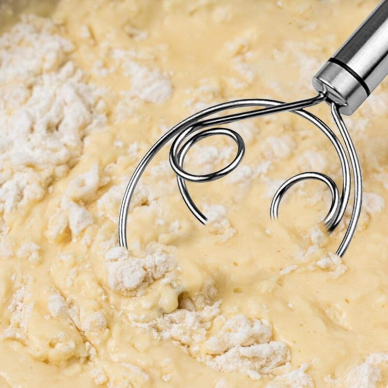 BEYOND BASIC Multifunctional Effortless Stainless Steel Dough Mixer with Hanging Hole Durable Time-Saving Mixing Stick Baking Tools Egg Beater for Home Kitchen Baking Accessories 1 Pcs - Image 3