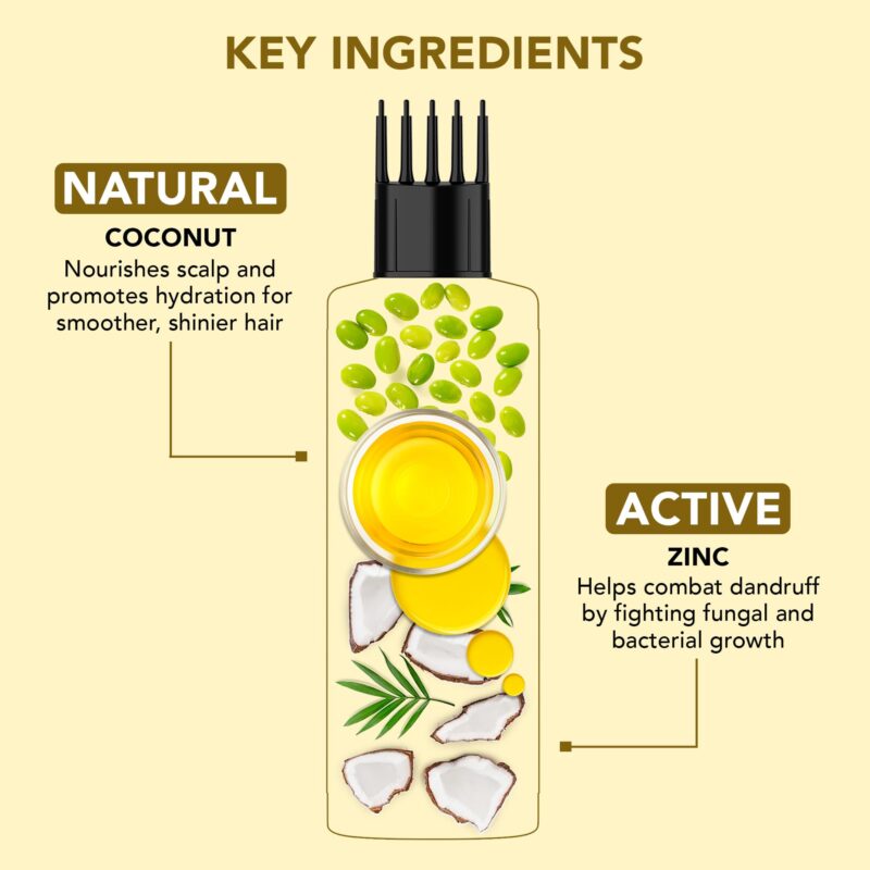 Botanic Hearth Coconut & Zinc Pyrithione hair Oil – 150ml – Soothes Scalp, Controls Dandruff, Nourishes & Hydrates with Coconut Oil & Zinc Pyrithione for Healthy Hair - Image 7