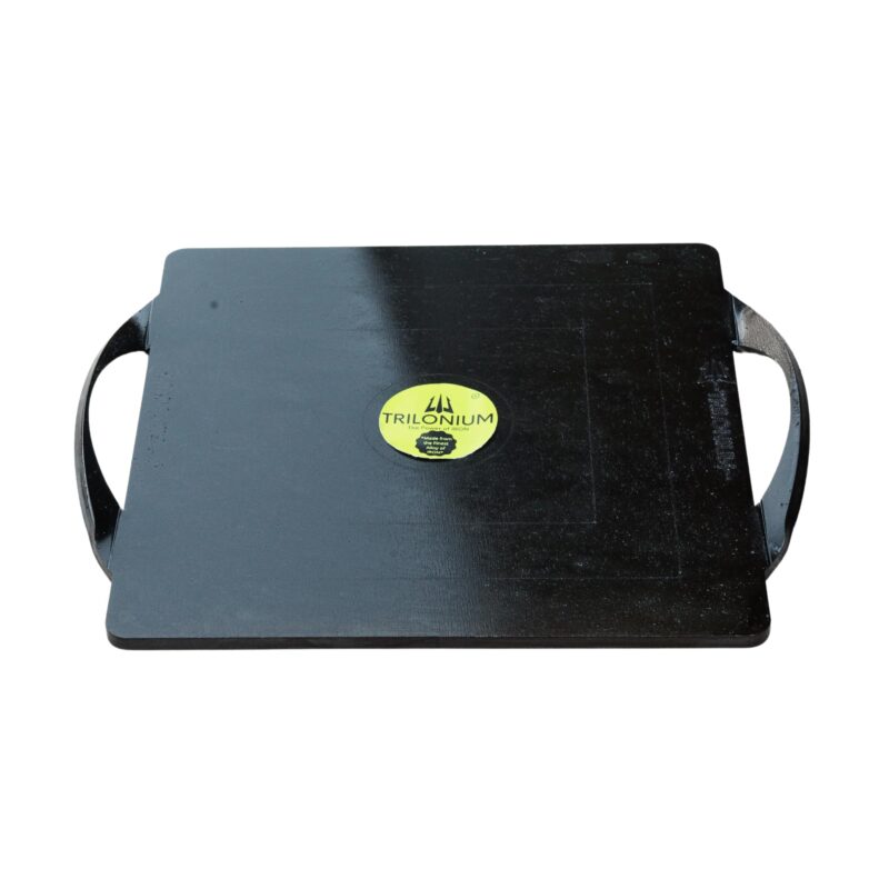 Trilonium Triple-Seasoned Iron Boulder Square Griddle pathri Tawa 30 x 30 cms | Ultra Smooth | Weights 5.8 Kgs