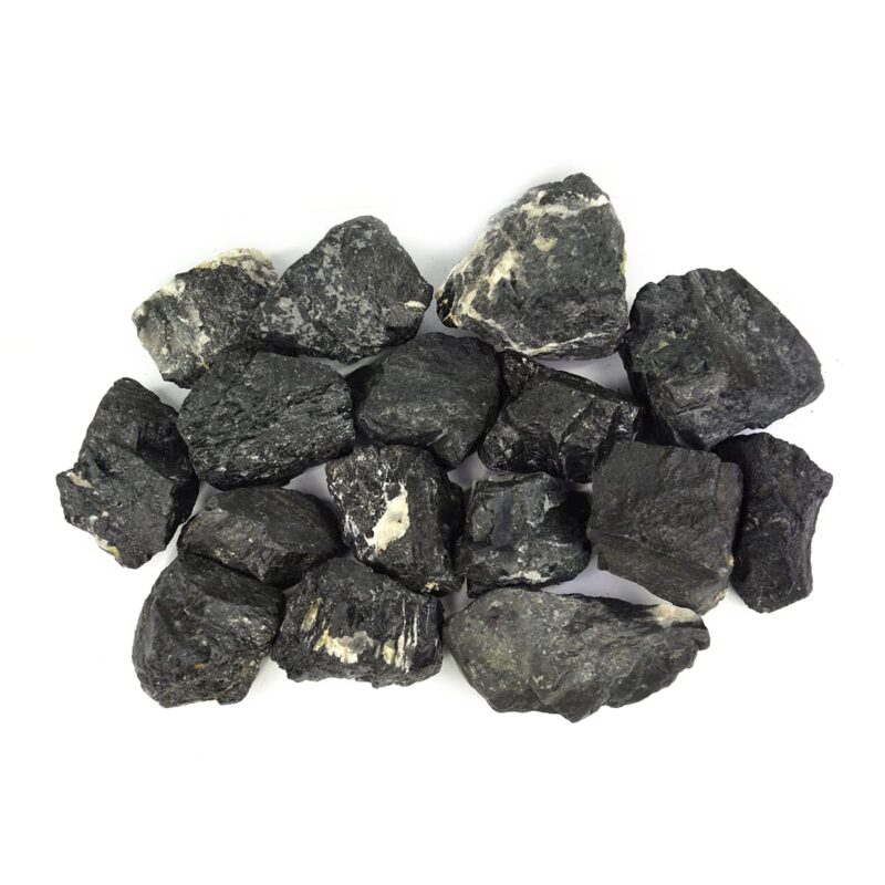 GaiaGems Natural Black Tourmaline Healing Rough Stones - Negative Energy Purifier (Set of 3-5 Stones Approx. 250+ Grams)