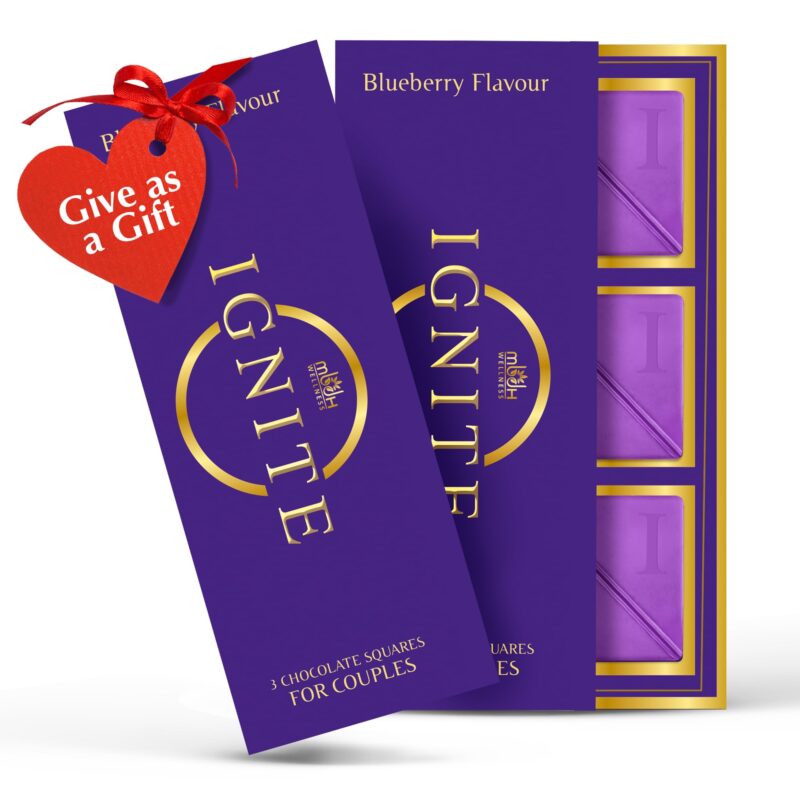 MBDH Wellness Ignite Chocolate Bars (1 Box), Luxurious Blueberry Flavour Chocolate For Uplifting Mood & Vitality, Ideal For Men & Women, Vegetarian And Gluten-Free Delight, 130 Gm