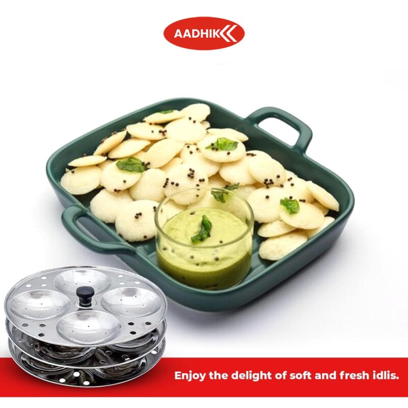 AADHIK Stainless Steel Non-Stick Idli Plates Idli Maker| Idli Stand with Holes for Pressure Cooker, 3 Plate - Image 6