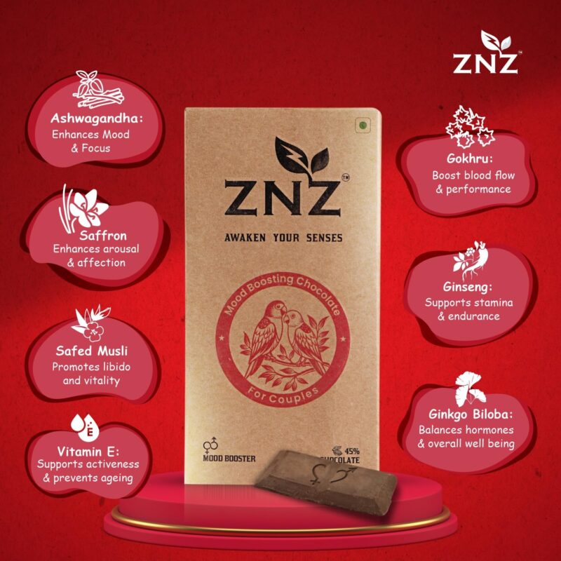 ZNZ Couple Chocolate Gift Set with Blindfold, Massage oil & Scented Flowers / Romantic Gift for Him and Her | Bliss box Chocolate Gift Hamper for Anniversaries, Birthday or Special Occasions/ Ideal for men and women - Image 3