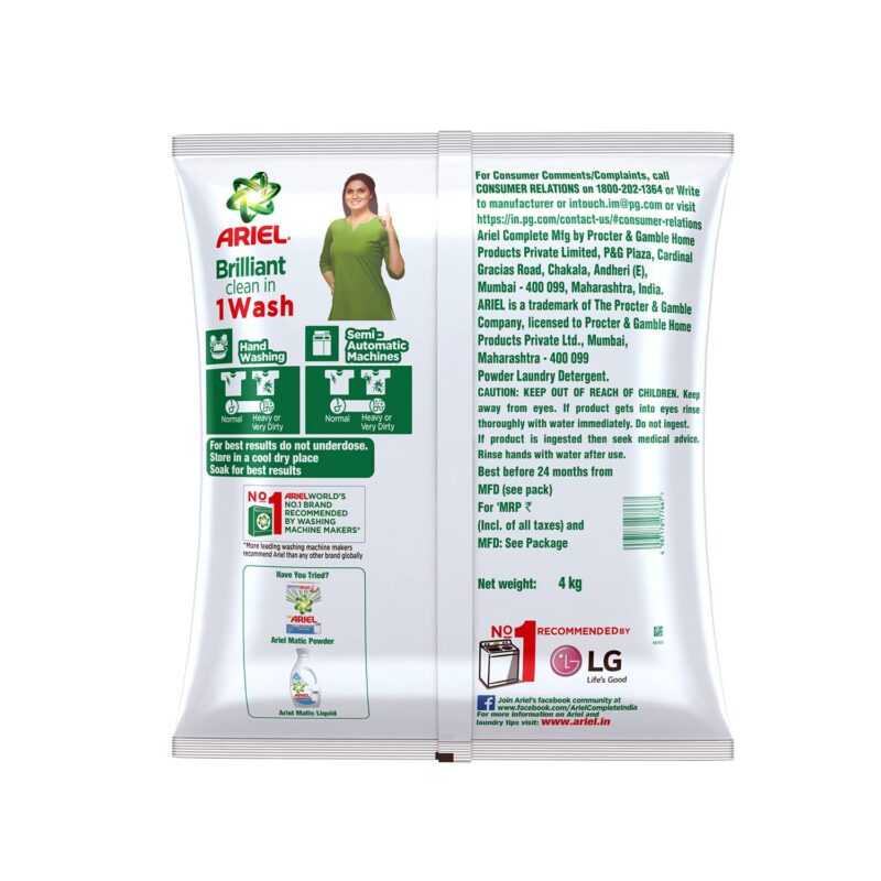 Ariel Complete Detergent Washing Powder- 4Kg Value Pack - Image 2